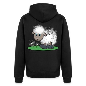 Mouton drôle avec pissenlit drôle cadeau - Veste à capuche bio Premium Unisexe - noir - Dos - Nico (187cm)