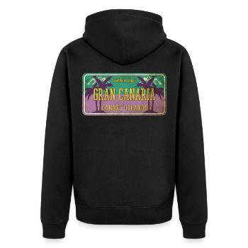 Gran Canaria Été Soleil Plage Palmiers de mer - Veste à capuche bio Premium Unisexe - noir - Dos - Nico (187cm)