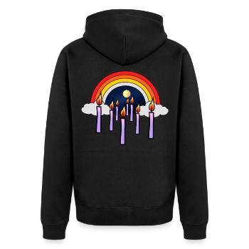 Himmel Trauer Jenseits Tod Trauern Regenbogen Gott - Unisex Premium Bio Zip Hoodie - Schwarz - Hinten - Nico (187cm)