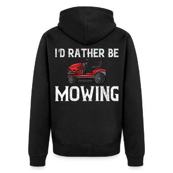 Rasenmäher Lustig Rasen Mähen Traktor - Unisex Premium Bio Zip Hoodie - Schwarz - Hinten - Nico (187cm)