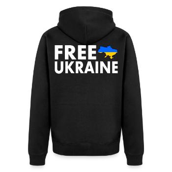 Free ukraine - Veste à capuche bio Premium Unisexe - noir - Dos - Nico (187cm)