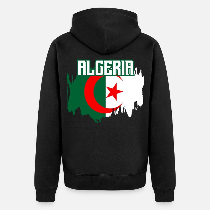 Algerien - Unisex Premium Bio Zip Hoodie - Schwarz