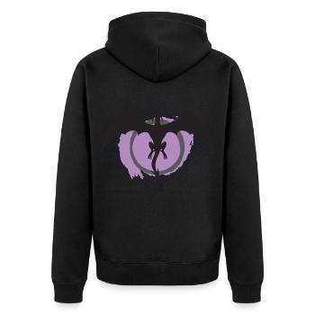Schwarzer Drache - Unisex Premium Bio Zip Hoodie - Schwarz - Hinten - Nico (187cm)