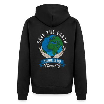 Environmental protection Pollution Nature - Unisex Premium Organic Zip Hoodie - black - Back - Nico (187cm)