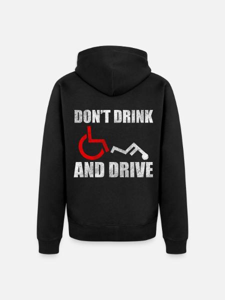 Rollstuhlfahrer Behindert Humor - Unisex Premium Bio Zip Hoodie - Schwarz