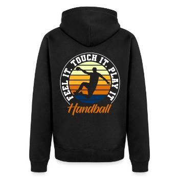 Tournoi de handball handball - Veste à capuche bio Premium Unisexe - noir - Dos - Nico (187cm)