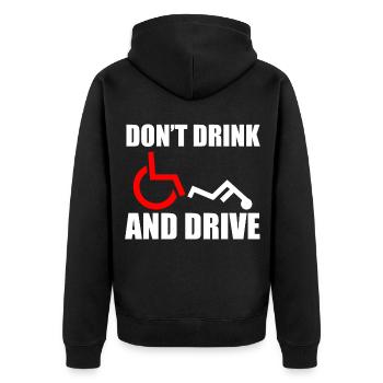 Wheelchair Humor Disabled - Unisex Premium Organic Zip Hoodie - black - Back - Nico (187cm)