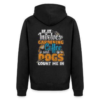 Gärtner Gärtnern - Unisex Premium Bio Zip Hoodie - Schwarz - Hinten - Nico (187cm)