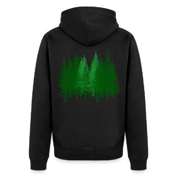 Green, Forest, Forests, Forester, Hunter, Fir, Fir, Forests - Unisex Premium Organic Zip Hoodie - black - Back - Nico (187cm)