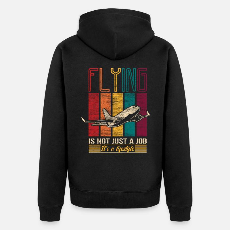 Pilot Luftfahrzeugführer Beruf - Unisex Premium Bio Zip Hoodie - Schwarz
