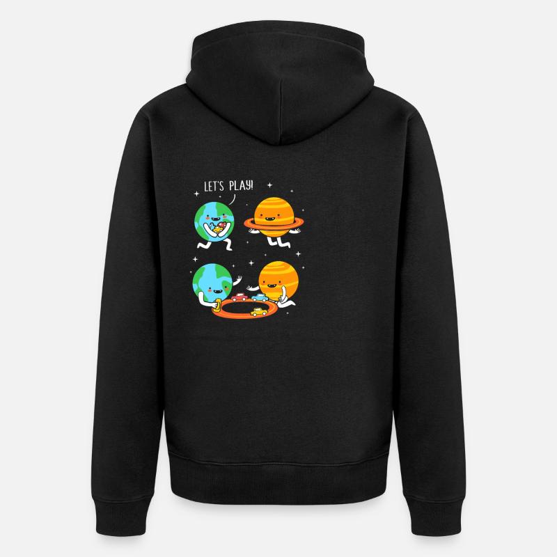 Space Planets Universe Space - Unisex Premium Organic Zip Hoodie - black