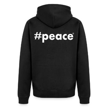 Peace - Unisex Premium Bio Zip Hoodie - Schwarz - Hinten - Nico (187cm)