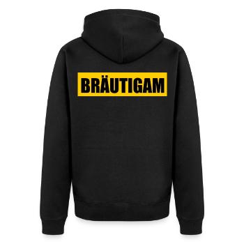 bräutigam - Unisex Premium Bio Zip Hoodie - Schwarz - Hinten - Nico (187cm)
