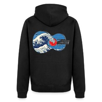 Guitare Big Wave par Kanagawa Guitar Player - Veste à capuche bio Premium Unisexe - noir - Dos - Nico (187cm)