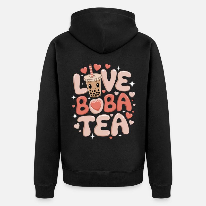 Love Boba Tea, Japonais - Veste à capuche bio Premium Unisexe - noir