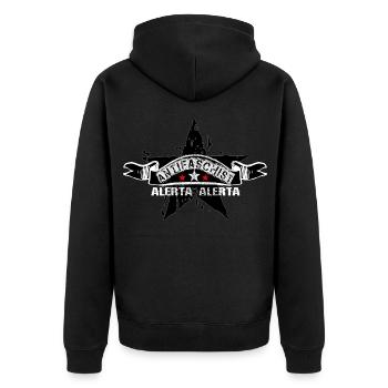 Antifascista against rightward Autonomous Bloc - Unisex Premium Organic Zip Hoodie - black - Back - Nico (187cm)