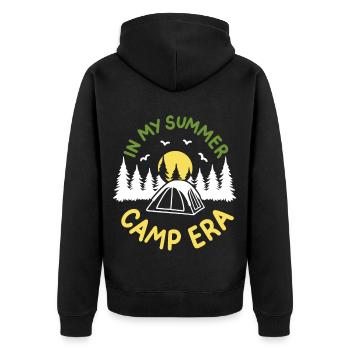 Camping Sommerlager Camper - Unisex Premium Bio Zip Hoodie - Schwarz - Hinten - Nico (187cm)
