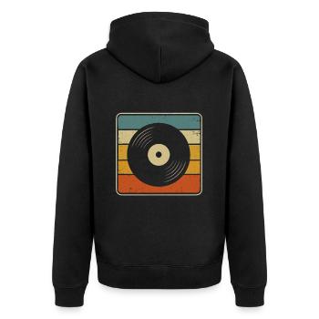 Retro Vinyl - Conception de disque vinyle vintage pour Mus - Veste à capuche bio Premium Unisexe - noir - Dos - Nico (187cm)