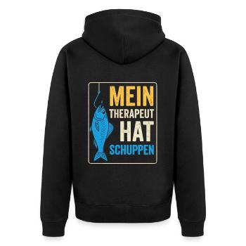 Thérapie de pêche Dicton - Veste à capuche bio Premium Unisexe - noir - Dos - Nico (187cm)