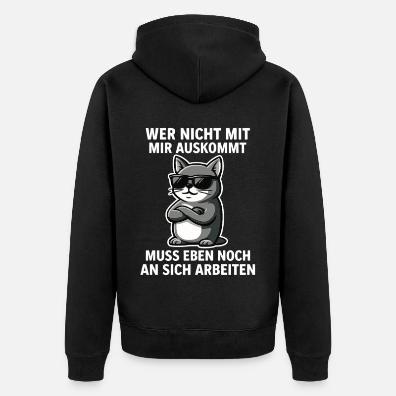 Dicton de chat cool - Veste à capuche bio Premium Unisexe - noir