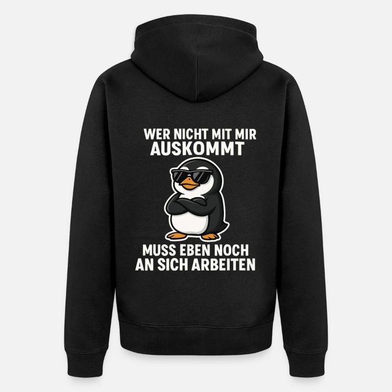 Dicton de pingouin cool - Veste à capuche bio Premium Unisexe - noir