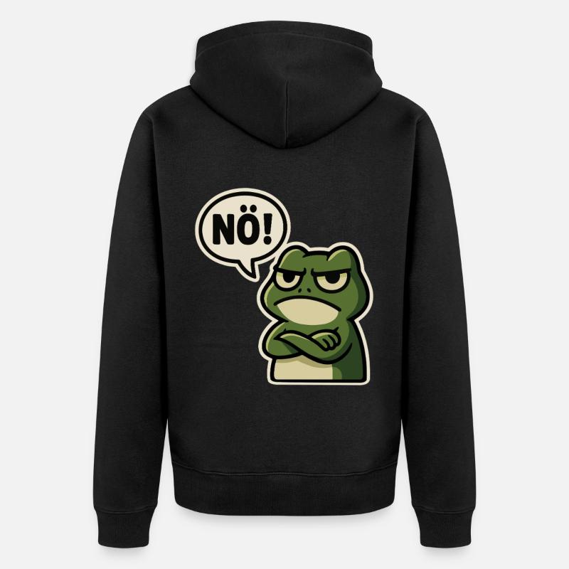 Nope Frog – Agacé et drôle - Veste à capuche bio Premium Unisexe - noir