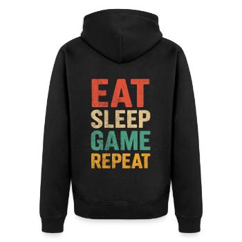 Manger Dormir Pari - Veste à capuche bio Premium Unisexe - noir - Dos - Nico (187cm)
