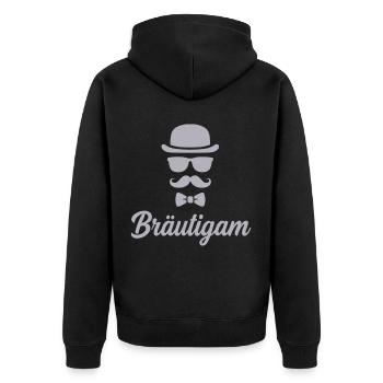Marié Enterrement de vie de garçon Chapeau Moustache - Veste à capuche bio Premium Unisexe - noir - Dos - Nico (187cm)