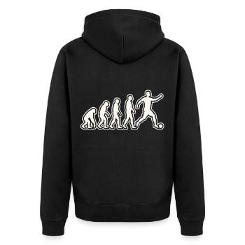 Evolution to become a football player - Unisex Premium Organic Zip Hoodie - black - Back - Nico (187cm)