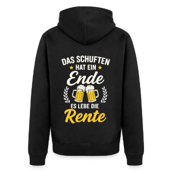Enfin la retraite – vive la vie à la retraite - Veste à capuche bio Premium Unisexe - noir - Dos - Nico (187cm)