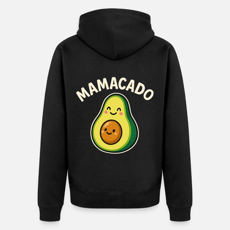 Mamacado – Maman Avocat Doux - Veste à capuche bio Premium Unisexe - noir