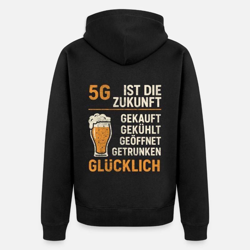 Dicton de la bière 5G - Veste à capuche bio Premium Unisexe - noir