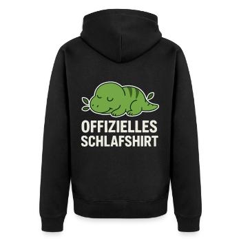 Official Sleep Shirt – Dino Edition - Unisex Premium Organic Zip Hoodie - black - Back - Nico (187cm)