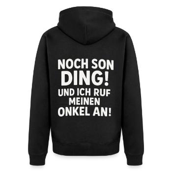 Autre chose et j’appellerai mon oncle - Veste à capuche bio Premium Unisexe - noir - Dos - Nico (187cm)
