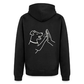 Dog High Five – Minimaliste et mignon - Veste à capuche bio Premium Unisexe - noir - Dos - Nico (187cm)