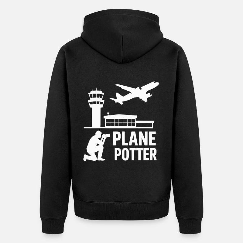 Avion – Conception d’observateurs d’aéronefs - Veste à capuche bio Premium Unisexe - noir