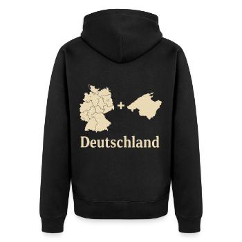 Allemagne + Majorque = Amour - Veste à capuche bio Premium Unisexe - noir - Dos - Nico (187cm)