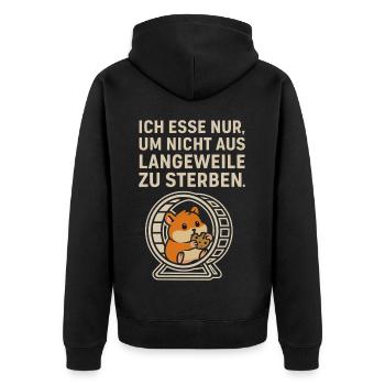 Je ne mange que par ennui - Veste à capuche bio Premium Unisexe - noir - Dos - Nico (187cm)