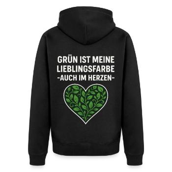 Le vert est ma couleur préférée de chemise en forme de cœur - Veste à capuche bio Premium Unisexe - noir - Dos - Nico (187cm)