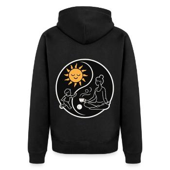Vie de maman Yin-Yang - Veste à capuche bio Premium Unisexe - noir - Dos - Nico (187cm)