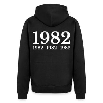 1982 - Veste à capuche bio Premium Unisexe - noir - Dos - Nico (187cm)
