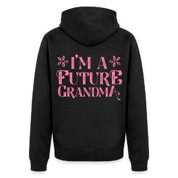 Je suis une future grand-mère grand-mère grand-mère grand-mère - Veste à capuche bio Premium Unisexe - noir - Dos - Nico (187cm)