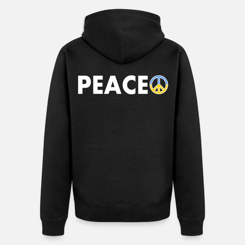 peace - Unisex Premium Bio Zip Hoodie - Schwarz