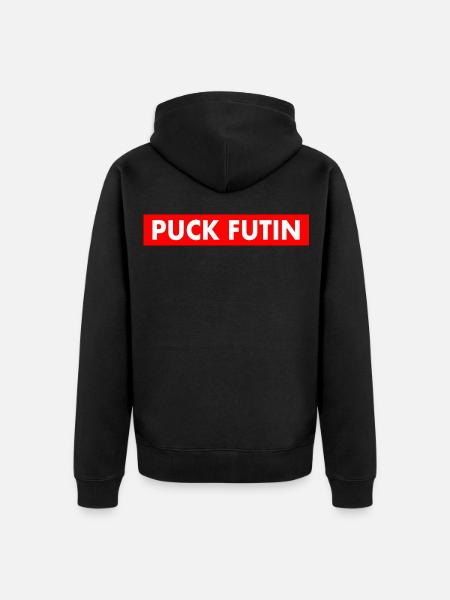 Puck futin - Unisex Premium Organic Zip Hoodie - black