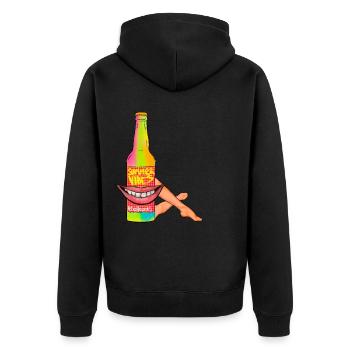 RetkuOriginals - SummerVibes - Unisex Premium Bio Zip Hoodie - Schwarz - Hinten - Nico (187cm)