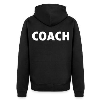 Coach - Unisex Premium Organic Zip Hoodie - black - Back - Nico (187cm)