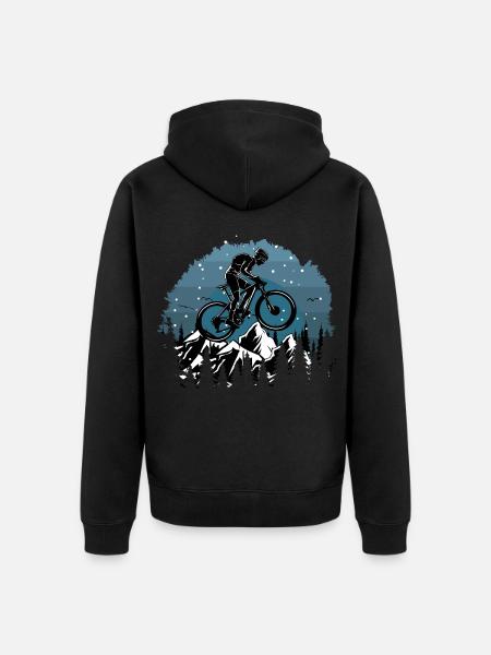 Bicycle MTB - Unisex Premium Organic Zip Hoodie - black