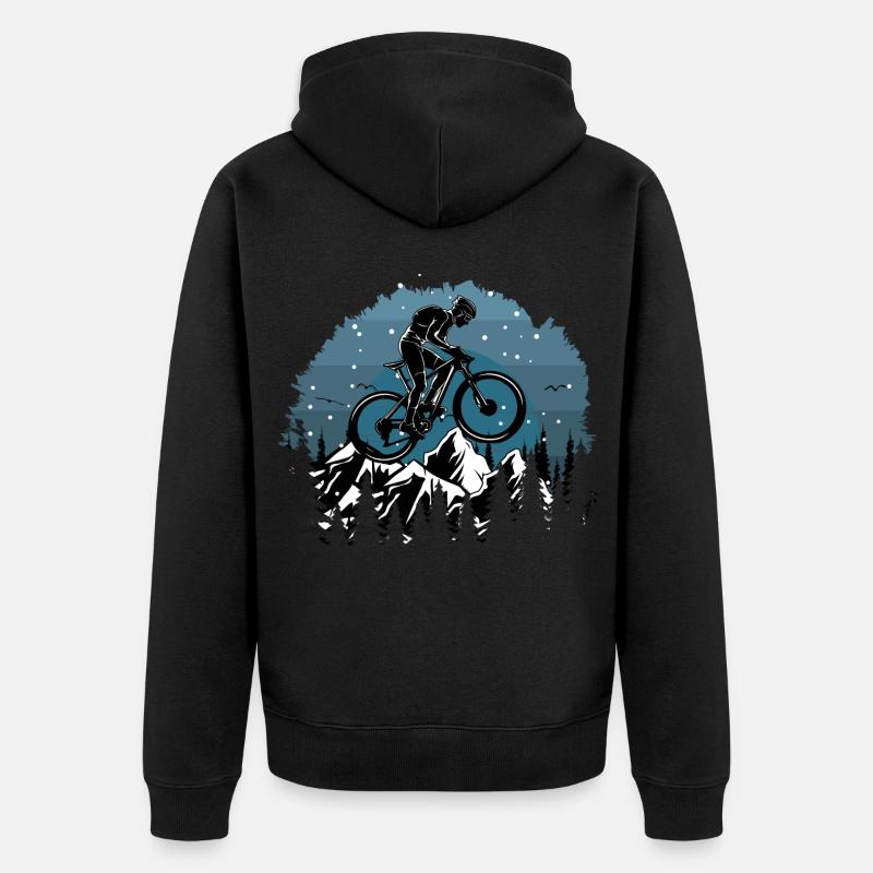 Fahrrad MTB - Unisex Premium Bio Zip Hoodie - Schwarz