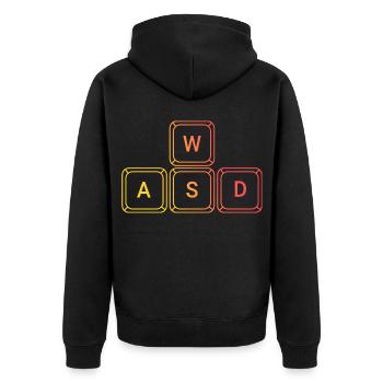 Gaming WASD Keyboard RBG Gamer Gift Idea - Unisex Premium Organic Zip Hoodie - black - Back - Nico (187cm)