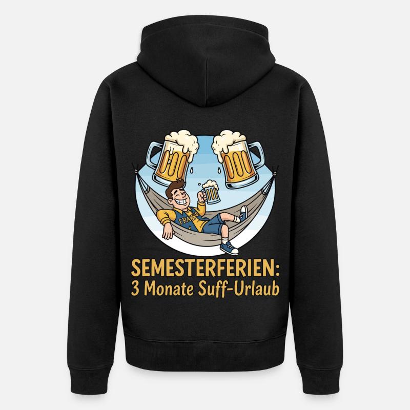 Vacances semestrielles : Vacances alcoolisées - Veste à capuche bio Premium Unisexe - noir
